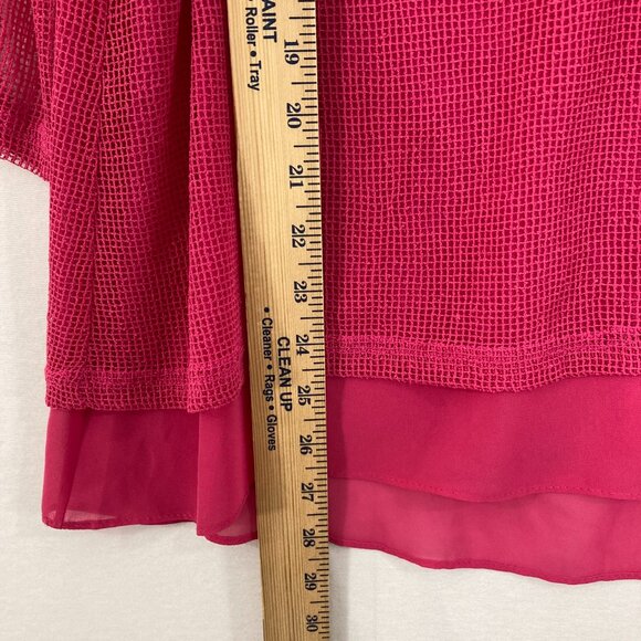 Joseph Ribkoff size 8 Pink Quarter Zip Rolled Sleeve Pullover Top Office Career - Picture 6 of 11